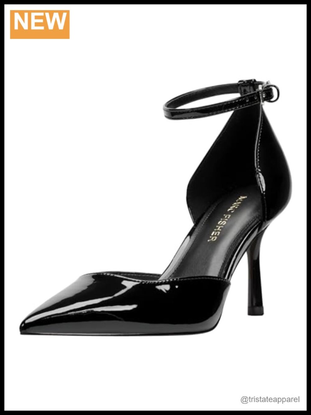 Marc Fisher Womens Rvker Faux Patent Leather Pointy Toe Stiletto Heels